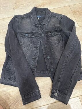 Ci Sono Black Washed Denim Jacket
